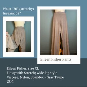 Eileen Fisher Taupe Wide Leg Pants